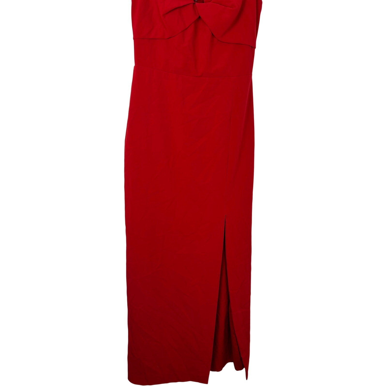 Monique Lhuillier Viviana Red Crepe Gown Size 2 V Neck Formal Evening Maxi — image 5 of 8
